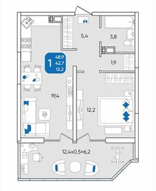 Квартира 48,9 м², 1-комнатная - изображение 2