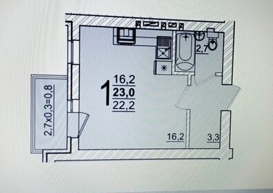 Квартира 27 м², 1-комнатная - изображение 4