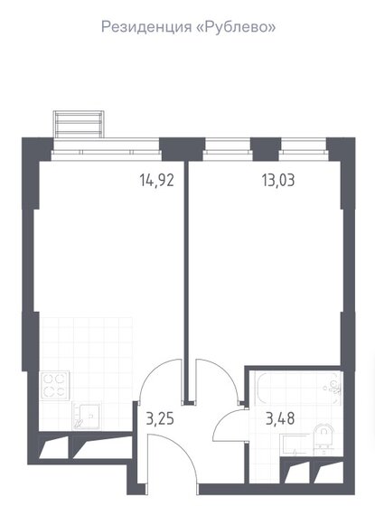 34,7 м², 1-комнатные апартаменты 8 700 000 ₽ - изображение 1