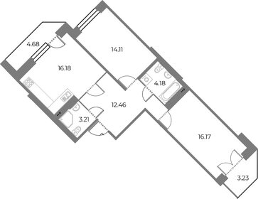 74 м², 2-комнатная квартира 14 650 000 ₽ - изображение 78