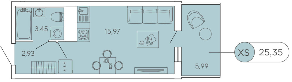 25,8 м², квартира-студия 4 899 999 ₽ - изображение 73