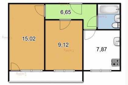 43,3 м², 2-комнатная квартира 3 850 000 ₽ - изображение 63