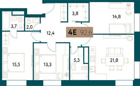 Квартира 93 м², 4-комнатная - изображение 1