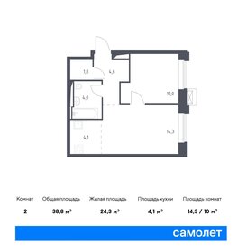 Квартира 38,8 м², 1-комнатные - изображение 1