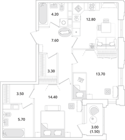 66,5 м², 2-комнатная квартира 12 990 000 ₽ - изображение 101