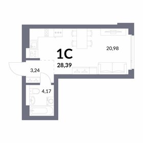 28,2 м², квартира-студия 7 100 000 ₽ - изображение 11