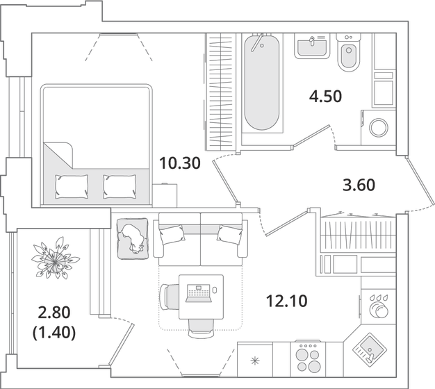 31,9 м², 1-комнатная квартира 7 488 194 ₽ - изображение 1