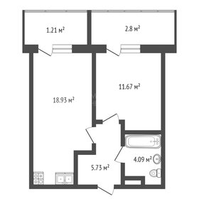 Квартира 44,4 м², 1-комнатная - изображение 1