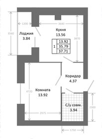 Квартира 37,7 м², 1-комнатная - изображение 4