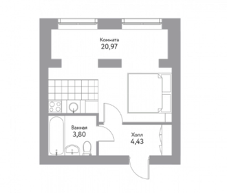 29,2 м², 1-комнатная квартира 3 106 880 ₽ - изображение 11