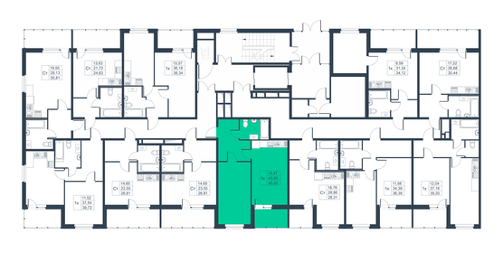 Квартира 45 м², 1-комнатная - изображение 2