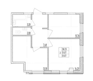 48,7 м², 2-комнатные апартаменты 9 300 000 ₽ - изображение 100