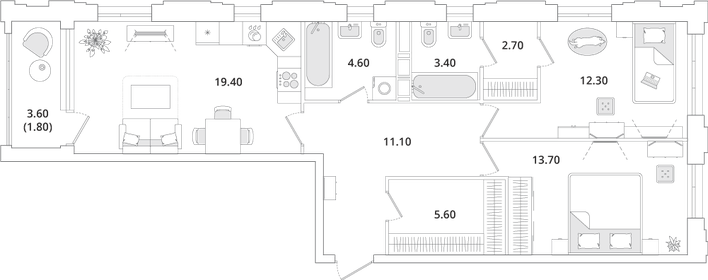 74,6 м², 2-комнатная квартира 17 264 820 ₽ - изображение 9