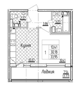 Квартира 37,7 м², 1-комнатная - изображение 1