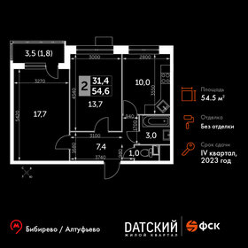 55,6 м², 2-комнатная квартира 13 110 480 ₽ - изображение 52