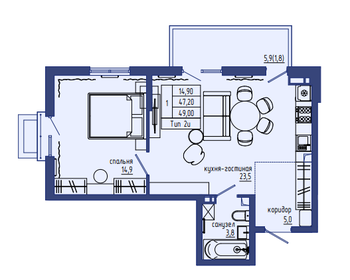 51,1 м², 2-комнатная квартира 11 450 000 ₽ - изображение 79