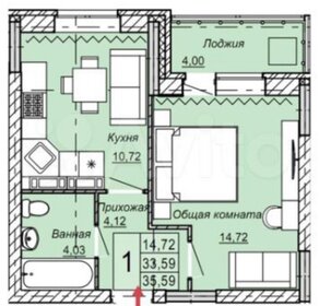 Квартира 35,6 м², 1-комнатная - изображение 1