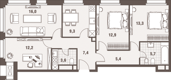 93,4 м², 4-комнатная квартира 26 500 000 ₽ - изображение 73