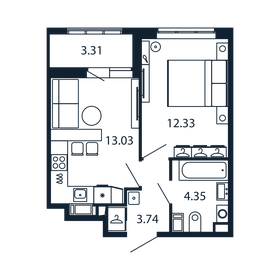 33 м², 2-комнатная квартира 8 495 000 ₽ - изображение 78