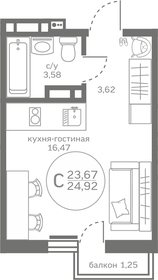 25,9 м², квартира-студия 3 470 000 ₽ - изображение 12