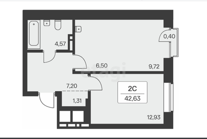 Квартира 42,2 м², 2-комнатная - изображение 2