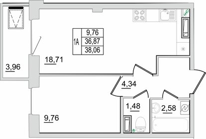 37,7 м², 1-комнатная квартира 3 015 200 ₽ - изображение 20
