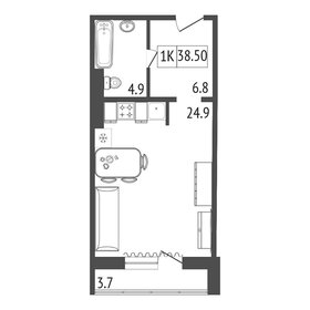 38,5 м², 1-комнатная квартира 6 140 750 ₽ - изображение 120