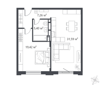 63,7 м², 1-комнатная квартира 8 533 500 ₽ - изображение 21