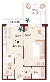45 м², 1-комнатные апартаменты 17 600 000 ₽ - изображение 67