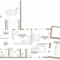 Квартира 117,6 м², 3-комнатная - изображение 2