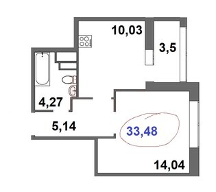 Квартира 33,5 м², 1-комнатная - изображение 2