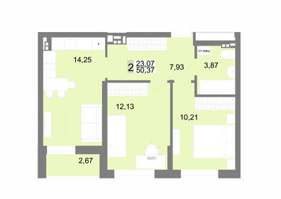 Квартира 50,4 м², 2-комнатная - изображение 1