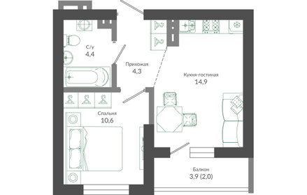 36,4 м², 1-комнатная квартира 15 671 120 ₽ - изображение 75