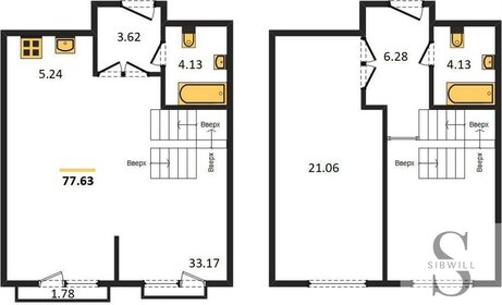 Квартира 77,6 м², 1-комнатная - изображение 1