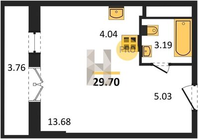 Квартира 29,7 м², 1-комнатные - изображение 1