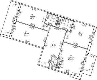 Квартира 104,3 м², 3-комнатная - изображение 1