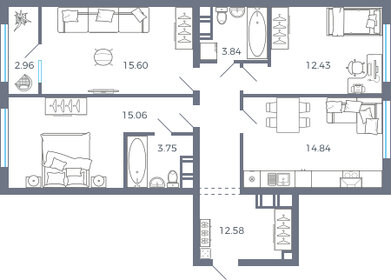 Квартира 80,8 м², 3-комнатная - изображение 1