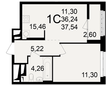 37,5 м², 1-комнатная квартира 4 129 400 ₽ - изображение 55