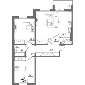 55,8 м², 2-комнатная квартира 11 625 517 ₽ - изображение 83