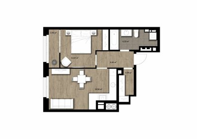 Квартира 45,5 м², 1-комнатная - изображение 1