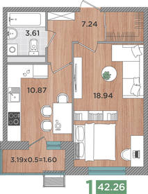 40,4 м², 1-комнатная квартира 5 370 540 ₽ - изображение 45