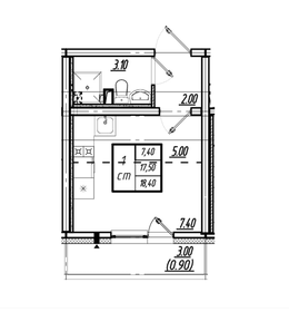 Квартира 17,5 м², студия - изображение 1