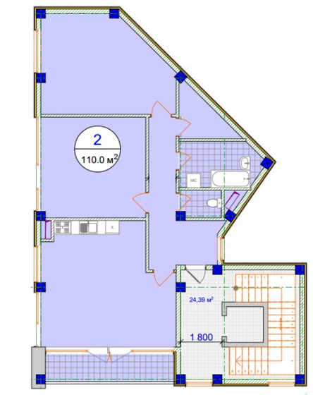 110 м², 2-комнатные апартаменты 22 000 000 ₽ - изображение 1