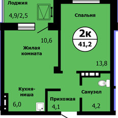 Квартира 41,2 м², 2-комнатная - изображение 2