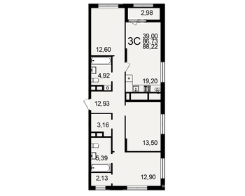 101,8 м², 3-комнатная квартира 7 590 000 ₽ - изображение 7