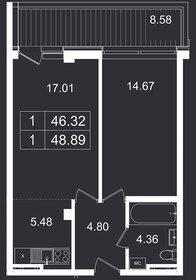 Квартира 48,9 м², 2-комнатные - изображение 1