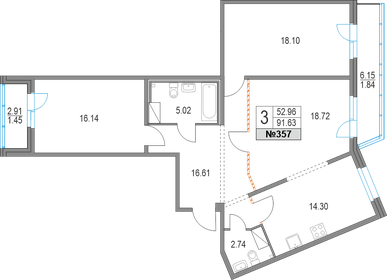 97,5 м², 3-комнатная квартира 19 990 000 ₽ - изображение 112