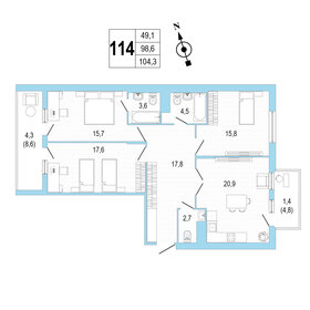 126,5 м², 4-комнатная квартира 23 890 000 ₽ - изображение 78