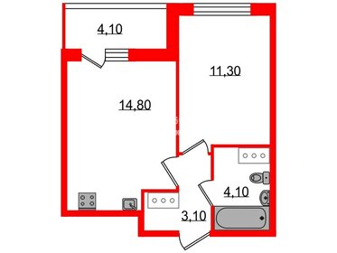 Квартира 33,3 м², 1-комнатная - изображение 1