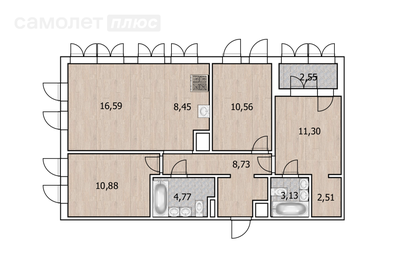 59,8 м², 3-комнатная квартира 8 200 000 ₽ - изображение 46